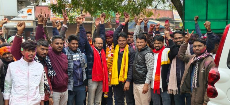 इन्द्रावलखुर्द में विधायक समर्थित राकेश डामोर की जीत, समर्थकों में जश्न का माहौल